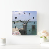 日上の遅延波止場 スクエア壁時計 (ホーム)