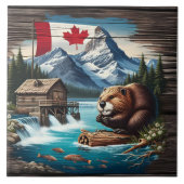 日中のカナダビーバーバイマウンテンレイク タイル (正面)