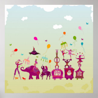 日中のサーカスカーニバル旅行 ポスター