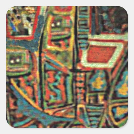 日中の活気 スクエアシール (正面)