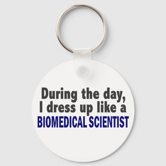 日中の生物医学科学者 キーホルダー (正面)