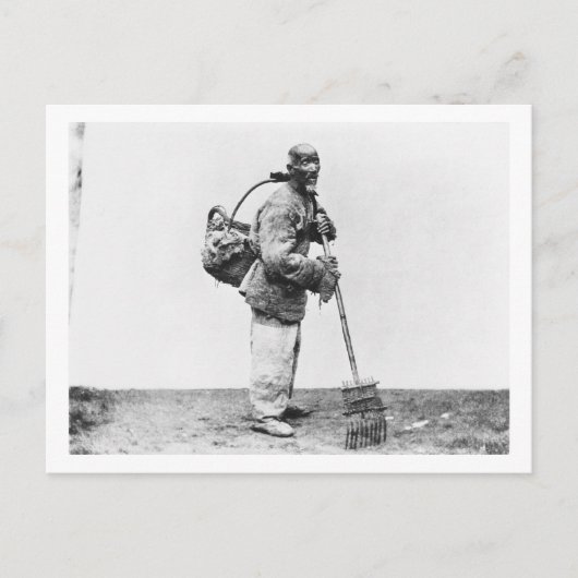 日中国の間労働者、c.1870 （b/w写真） ポストカード (正面)
