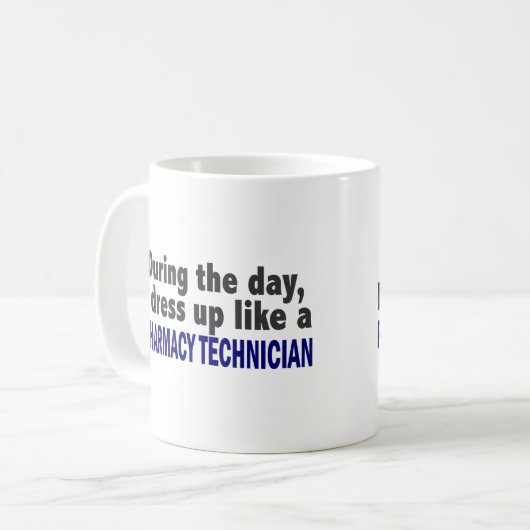 日中私は薬学の技術者のように服を着ます コーヒーマグカップ (正面左)