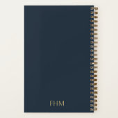 日仕訳帳の明細行 |黒エレガント色と金ゴールド ノートブック (裏面)