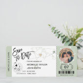 日付おさえて 搭乗券 シンプル 世界地図 招待状 (スタンド正面)