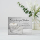 日付おもしろいの延期を変更す結婚る 案内ポストカード (スタンド正面)