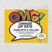 日付おもしろいモダン漫画帳の変更 案内ポストカード (正面)