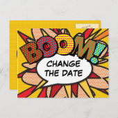 日付おもしろいモダン漫画帳の変更 案内ポストカード (正面/裏面)