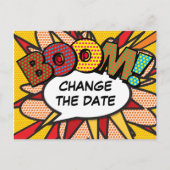 日付おもしろいモダン漫画帳の変更 案内ポストカード (正面)