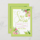日付お知らせ フラワー アナウンスメント 招待状 (正面/裏面)