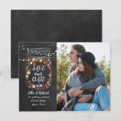 日付お知らせ マーソンジャー ライト ボヘミア風 ウェディング フォト 案内ポストカード (正面/裏面)