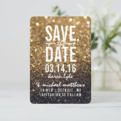 日付か郵便はがき-金ゴールドのLit Nite --を救って下さい セーブザデート (スタンド正面)