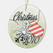 日付がついた軍のクリスマスのオーナメント セラミックオーナメント (左)