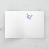 日付がついた100th誕生日のハチドリの鳥のヒエンソウ カード (内部)