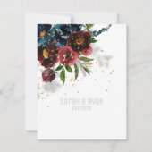 日付きらめくを保存してブルゴーニュ海軍の結婚式 案内状 (裏面)