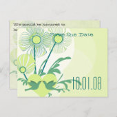 日付とおもしろいファンキーライムの花を保存 案内ポストカード (正面/裏面)