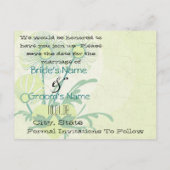 日付とおもしろいファンキーライムの花を保存 案内ポストカード (裏面)