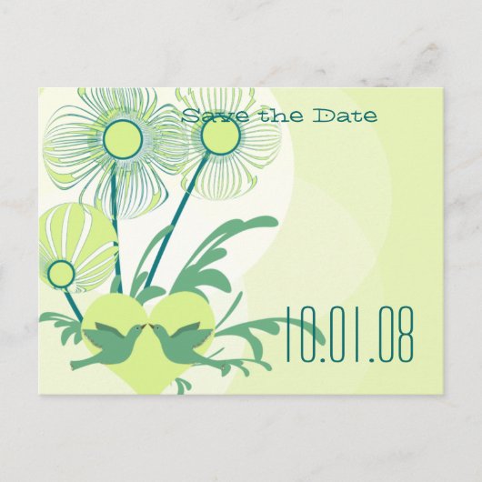 日付とおもしろいファンキーライムの花を保存 案内ポストカード (正面)