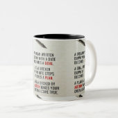 日付と書かれる夢はゴールになります ツートーンマグカップ (正面右)