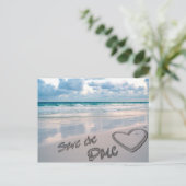 日付と砂のハートの書保存 案内ポストカード (スタンド正面)