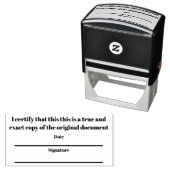 日付と署名を含む認定された真のコピー セルフインキングスタンプ (インサイチュ)