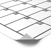 日付なし年間予定表 ウォールプランナーカレンダー ポスター (角)