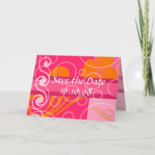 日付のお知らせ結婚を保存する 案内状 (正面)