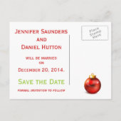 日付のお知らせ結婚カードボールの保存 案内ポストカード (裏面)