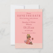 日付のかわいいプリンセスを電話で保存 招待状 (裏面)