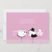 日付のかわいい鳥平らなカードを救って下さい セーブザデート (裏面)