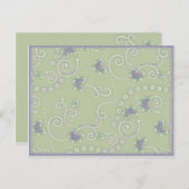 日付のつる植物と花はがきテンプレートの保存 案内ポストカード (正面/裏面)