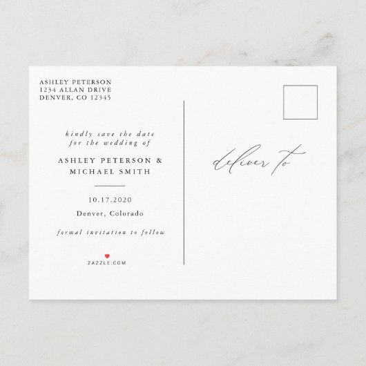 日付のはがきを保存する 案内ポストカード (裏面)