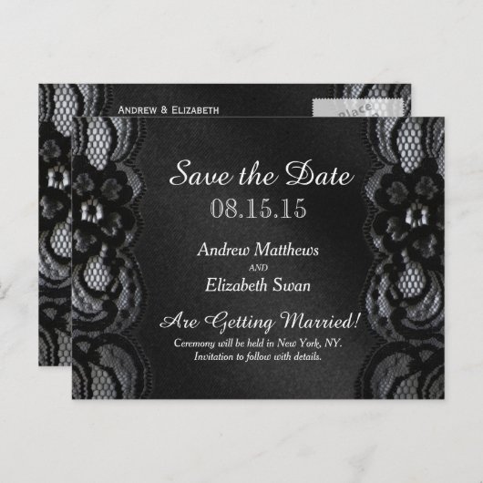 日付のはがきを結婚保存する 案内ポストカード (正面/裏面)