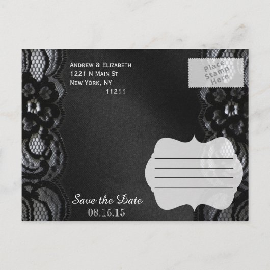 日付のはがきを結婚保存する 案内ポストカード (裏面)