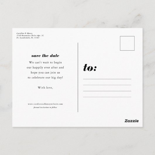 日付のはっきりした青い写真はがきを保存 ポストカード (裏面)