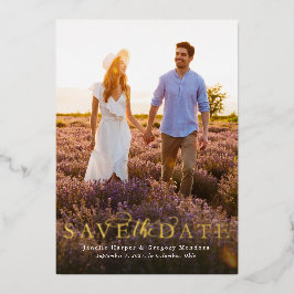 日付のをシンプル縦エレガントに1つ保存する 箔招待状