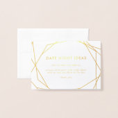 日付のアイディアの非対称的で幾何学的な結婚式の装飾 箔カード (封筒付き正面)