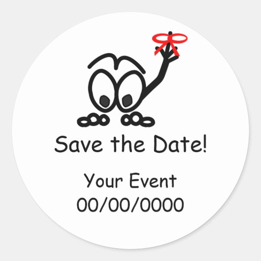 日付のアラームを保存 ラウンドシール (正面)