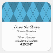 日付のアーガイルシールを青で保存 スクエアシール (正面)