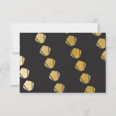 日付のアールデコの結婚披露宴の金ゴールドの招待を救って下さい セーブザデート (裏面)