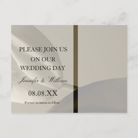 日付のイベントと結婚はがきを保存 案内ポストカード (裏面)