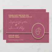 日付のインドのスタイル平らなカードを救って下さい セーブザデート (正面/裏面)