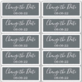 日付のウェディングラベルを0.8" x 2"オフ – ブラックに変更 シール (正面)