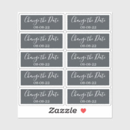 日付のウェディングラベルを0.8" x 2"オフ – ブラックに変更 シール