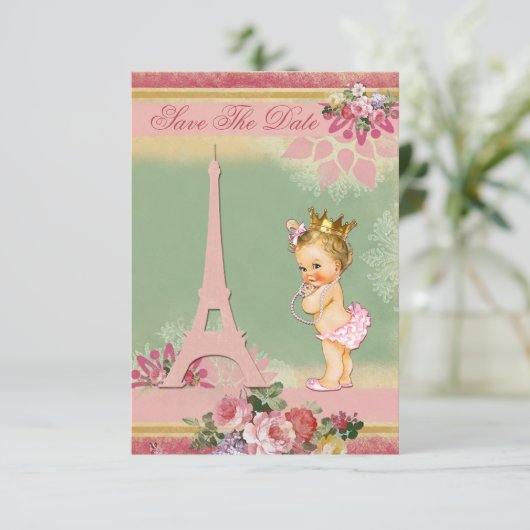 日付のエッフェル塔のプリンセスのベビーシャワーを救って下さい セーブザデート (スタンド正面)