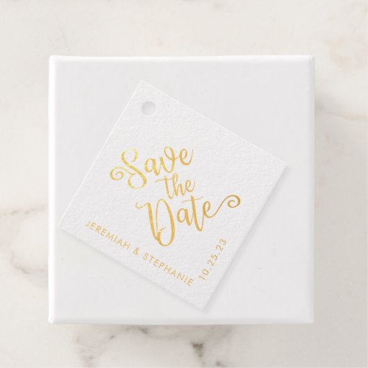 日付のエレガントタイポグラフィ写真の保存 フェイバータグ (箱)