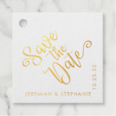 日付のエレガントタイポグラフィ写真の保存 フェイバータグ (正面)