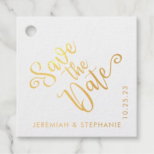 日付のエレガントタイポグラフィ写真の保存 フェイバータグ (正面)