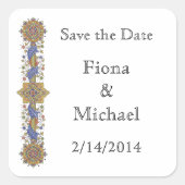 日付のエレガント保存アンティークアートカスタムシール スクエアシール (正面)