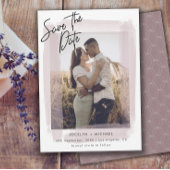 日付のエレガント保存赤面ピンクと写真 セーブザデート